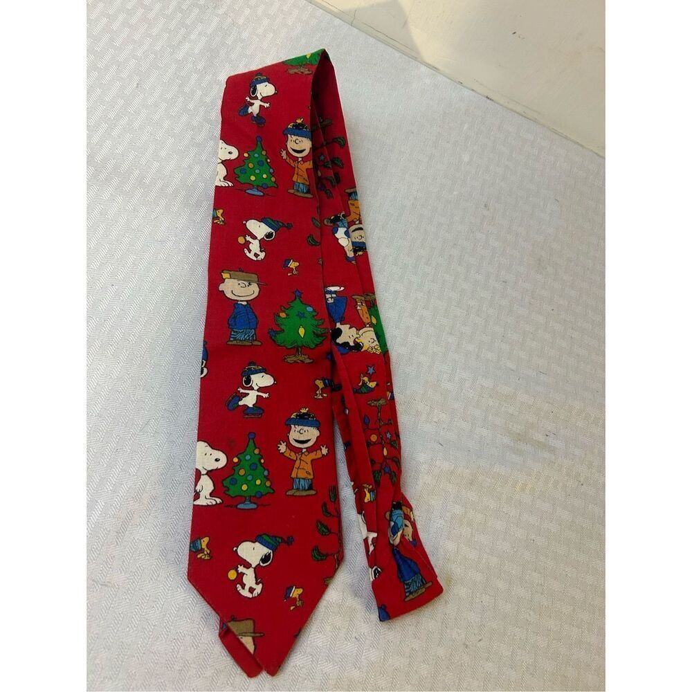 Peanuts Snoopy Christmas men’s tie cotton?‎